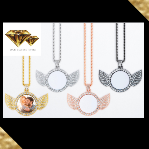 Personalized Angel Wing Pendant Necklaces